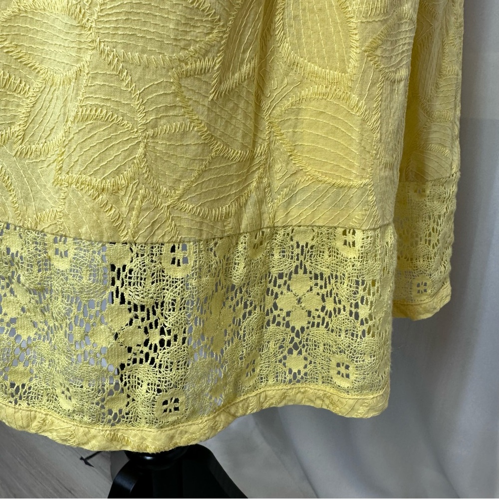 Donna Morgan Embroidered Fit & Flare Dress Sz 8 Lace Cap Sleeve Lined * FLAW - Picture 5 of 11